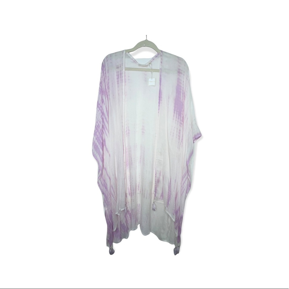 SHIRALEAH Vegan Lilac Carmen Tie-Dye Kimono NWT